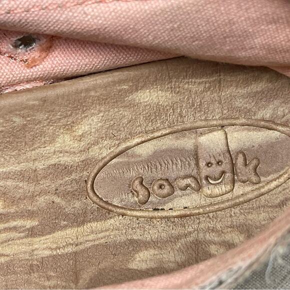 Sanuk Women’s Hot Dotty Sidewalk Surfer Shoes Natural/Pink Polka Dot Slip On, 7 - Picture 9 of 9